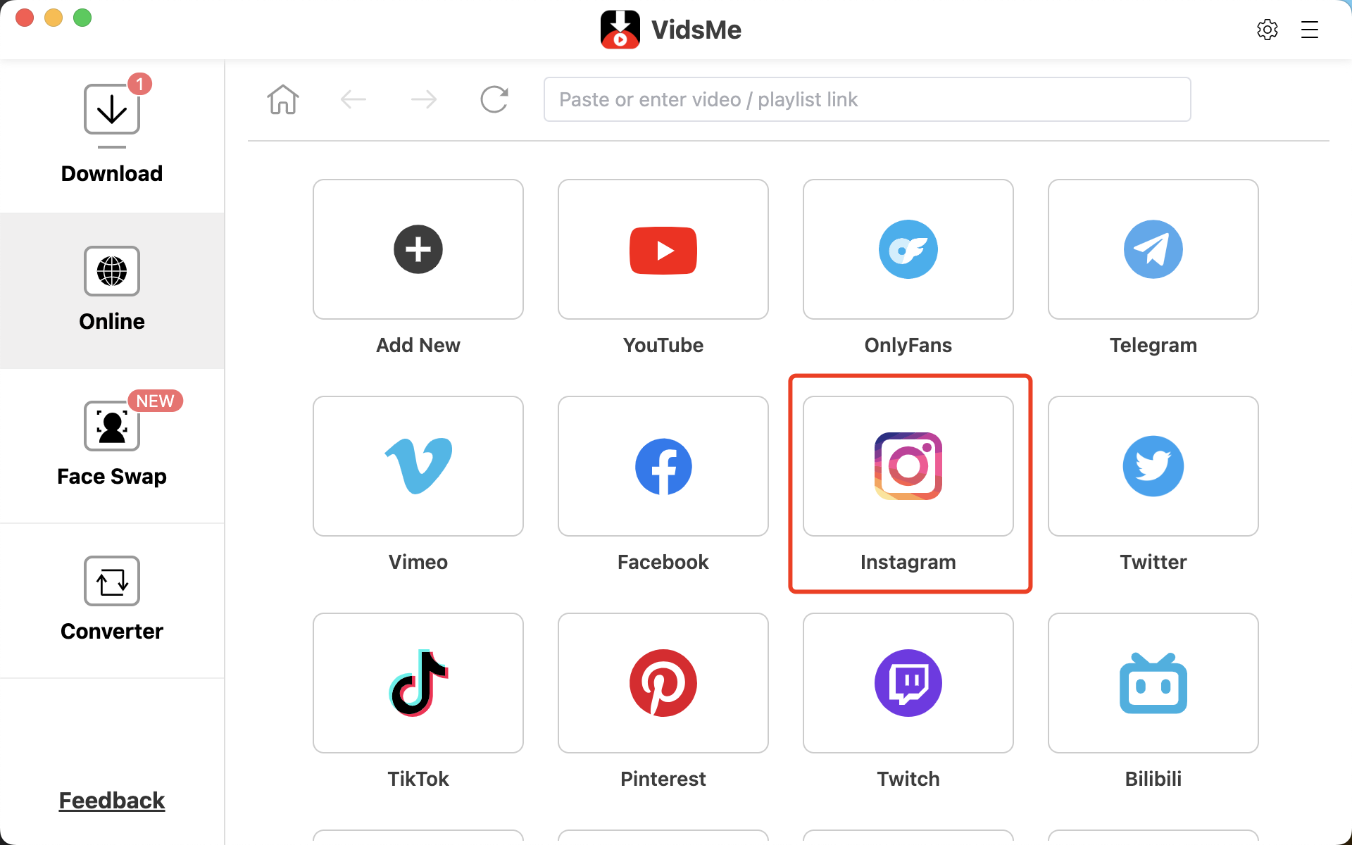 Selection of platforms of interest